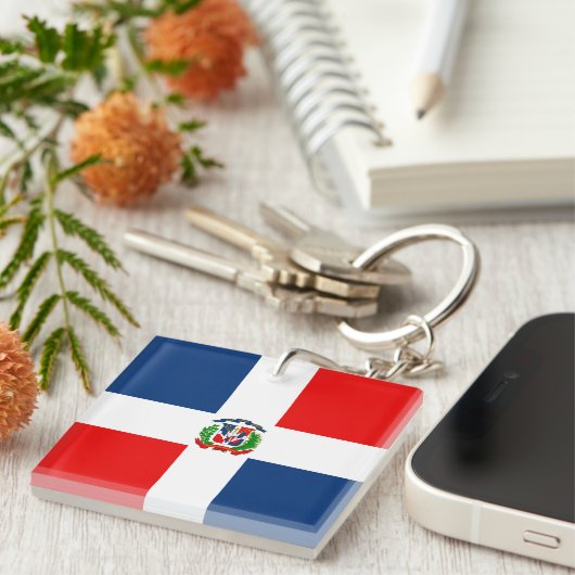Markering Dominicaanse Republiek Sleutelhanger (Voorkant Rechts)