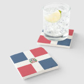 Markering Dominicaanse Republiek Stenen Onderzetter (Zijkant)