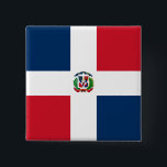 Markering Dominicaanse Republiek Vierkante Button 5,1 Cm<br><div class="desc">wereldwijde vlaggenproducten - Je kunt je eigen tekst toevoegen.</div>