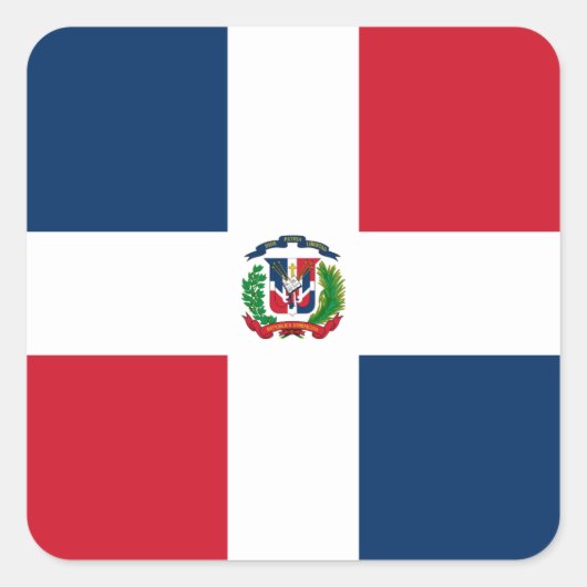 Markering Dominicaanse Republiek Vierkante Sticker (Voorkant)