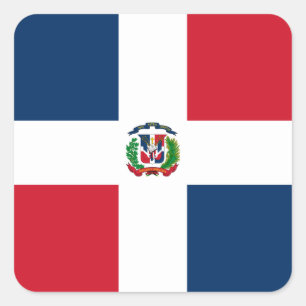 Markering Dominicaanse Republiek Vierkante Sticker