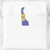 Markering en kaart van Delaware Vierkante Sticker (Tas)