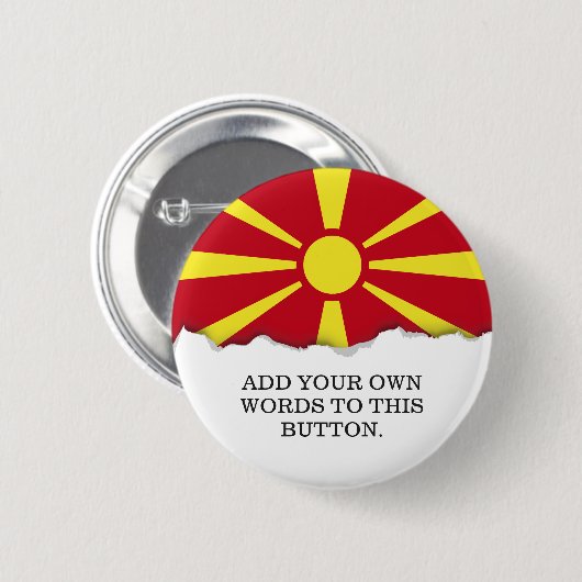 Markering Macedonië Ronde Button 5,7 Cm (Voorkant /achterkant)