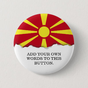 Markering Macedonië Ronde Button 5,7 Cm