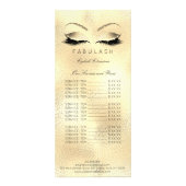Markering prijslijst - Lashes Verlenging Gold Make Reclamekaart (Achterkant)