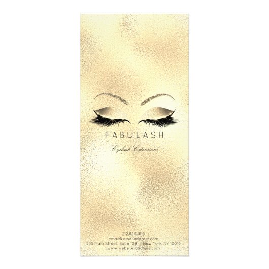 Markering prijslijst - Lashes Verlenging Gold Make Reclamekaart (Achterkant)