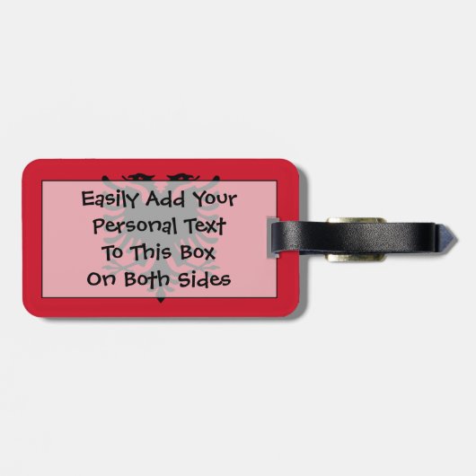 Markering van Albanië Easy ID Bagagelabel (Achterkant horizontaal)