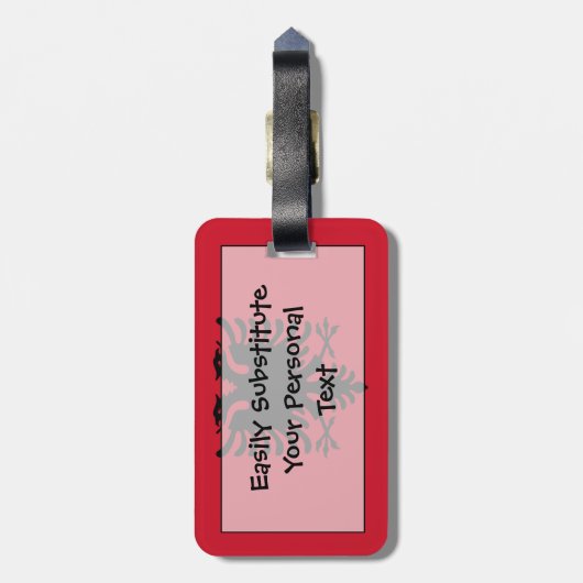 Markering van Albanië Easy ID Bagagelabel (Achterkant verticaal)