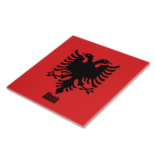 Markering van Albanië, geëtiketteerd Tegeltje (Zijkant)