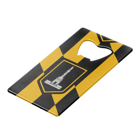 Markering van Baltimore, Maryland Credit Card Bott Creditkaart Flessenopener (Voorkant Gekanteld)