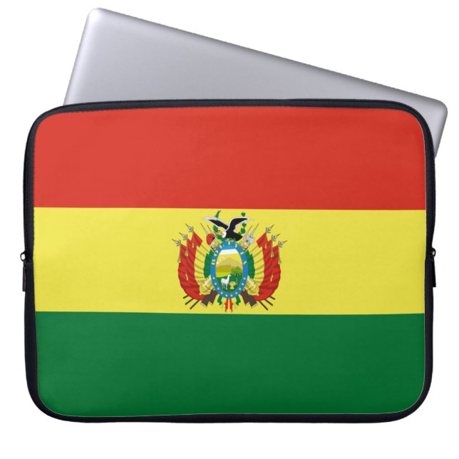 Markering van Bolivia Laptop Sleeve (Voorkant)