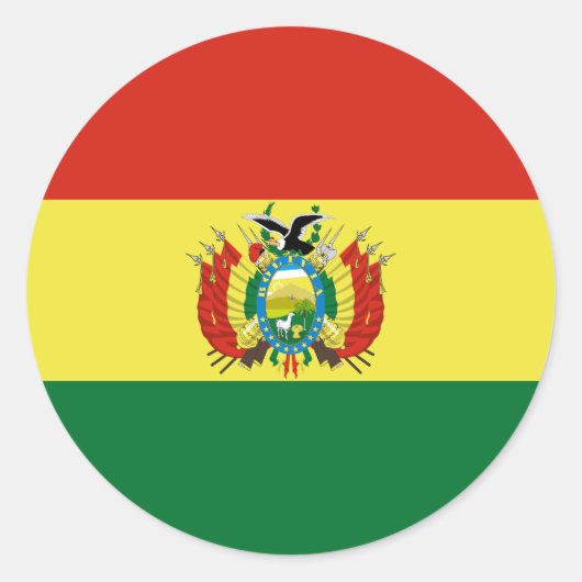 Markering van Bolivia Ronde Sticker (Voorkant)