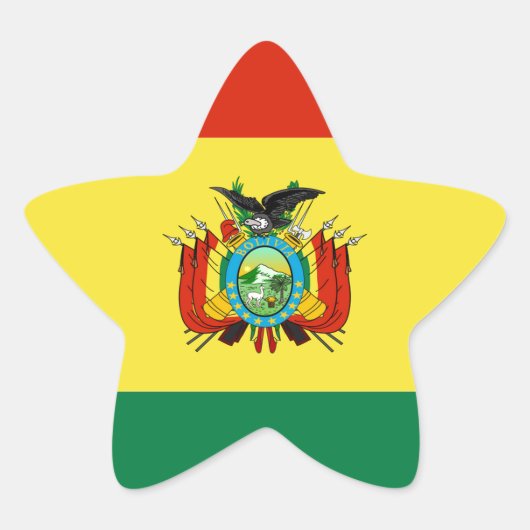 Markering van Bolivia Ster Sticker (Voorkant)