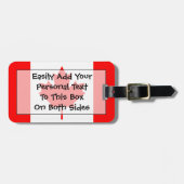 Markering van Canada Personal Easy ID Bagagelabel (Voorkant horizontaal)