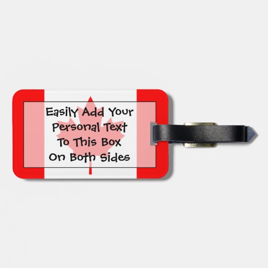 Markering van Canada Personal Easy ID Bagagelabel (Achterkant horizontaal)