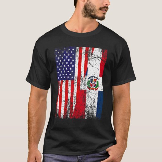 Markering van de Amerikaanse vlag en de Dominicaan T-shirt (Voorkant)