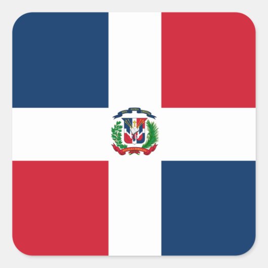 Markering van de Dominicaanse Republiek Vierkante Sticker (Voorkant)