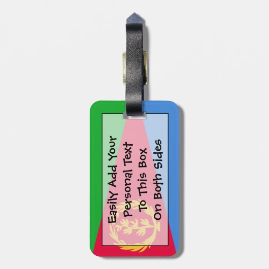 Markering van Easy ID uit Eritrea Persoonlijk Bagagelabel (Achterkant verticaal)