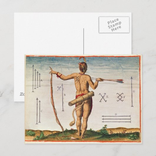 Markering van een Warrior of Virginia Briefkaart (Voorkant / Achterkant)