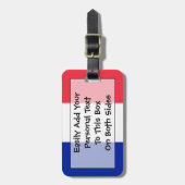 Markering van France Easy ID Bagagelabel (Voorkant verticaal)