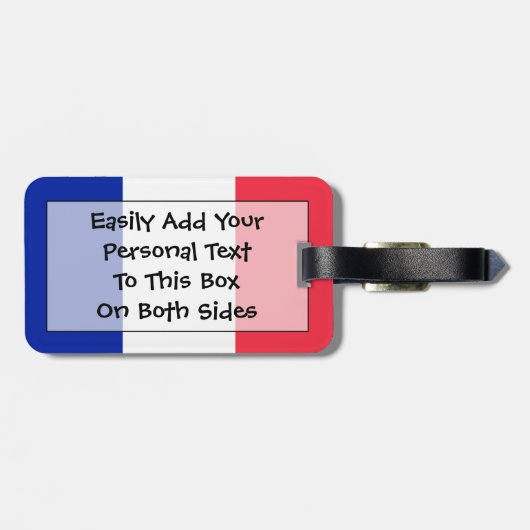 Markering van France Easy ID Bagagelabel (Achterkant horizontaal)