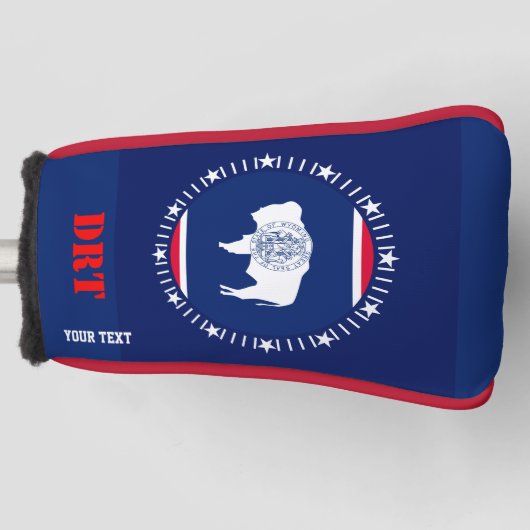 Markering van gepersonaliseerde Jouw tekst Wyoming Golfheadcover (Voorkant)