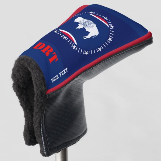 Markering van gepersonaliseerde Jouw tekst Wyoming Golfheadcover (3/4 voorkant)