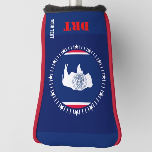 Markering van gepersonaliseerde Jouw tekst Wyoming Golfheadcover (Draai 90)