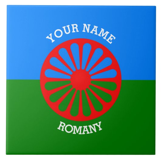 Markering van gepersonaliseerde officiële Roma-zig Tegeltje (Voorkant)