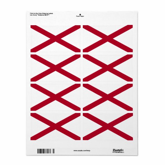 Markering van het etiket van Alabama (Full Sheet)