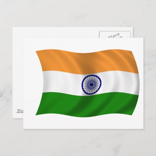Markering van India Briefkaart (Voorkant / Achterkant)