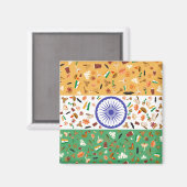 Markering van India met cultuurgoederen Magneet (Voorkant / Achterkant)
