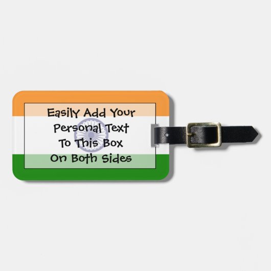 Markering van India Personal Easy ID Bagagelabel (Voorkant horizontaal)