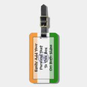 Markering van India Personal Easy ID Bagagelabel (Voorkant verticaal)