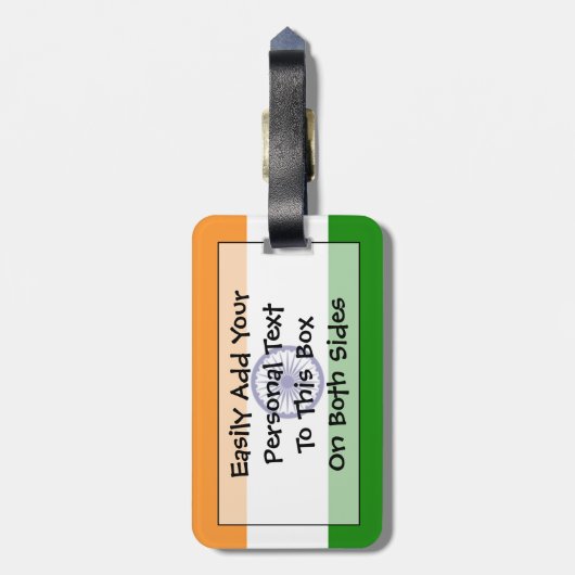 Markering van India Personal Easy ID Bagagelabel (Achterkant verticaal)