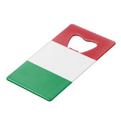 Markering van Italiaanse creditcard Fles Opener Creditkaart Flessenopener (Achterkant Gekanteld)