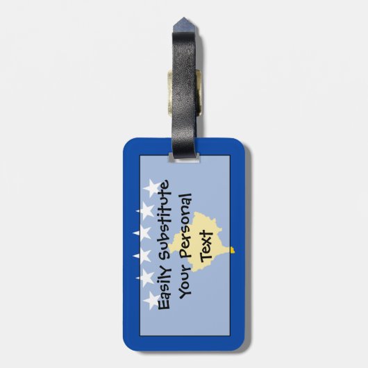 Markering van Kosovo Easy ID Personal Bagagelabel (Achterkant verticaal)