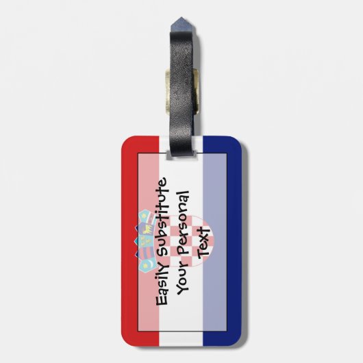 Markering van Kroatië Easy ID Personal Bagagelabel (Achterkant verticaal)
