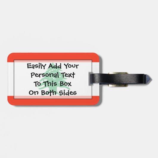 Markering van Libanon - Gebruiksvriendelijke ident Bagagelabel (Achterkant horizontaal)