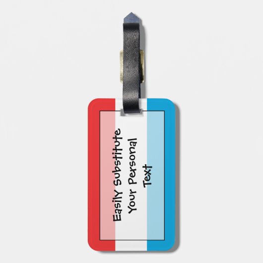 Markering van Luxemburgs persoonlijk identificatie Bagagelabel (Achterkant verticaal)