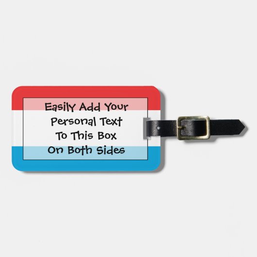 Markering van Luxemburgs persoonlijk identificatie Bagagelabel (Voorkant horizontaal)