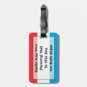 Markering van Luxemburgs persoonlijk identificatie Bagagelabel (Achterkant verticaal)