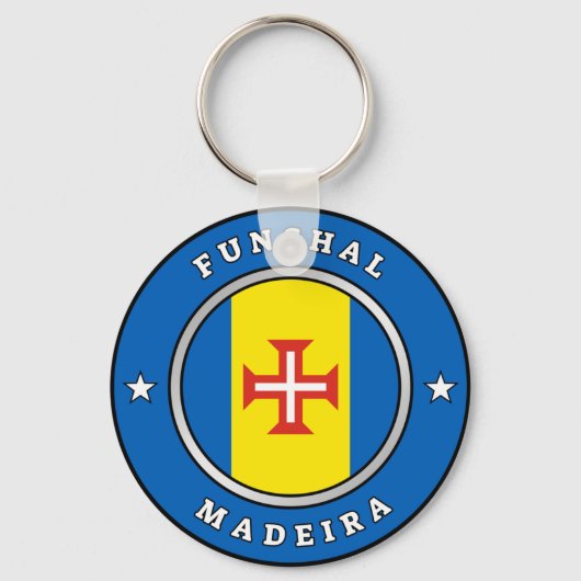 Markering van Madeira en tekst Sleutelhanger (Voorkant)