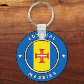 Markering van Madeira en tekst Sleutelhanger (Voorkant)
