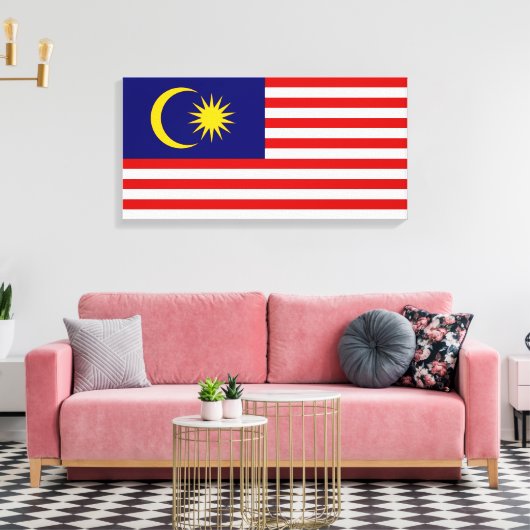 Markering van Maleisië Canvas Afdruk (Insitu (Woonkamer))