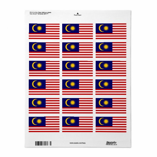 Markering van Maleisië Etiket (Full Sheet)