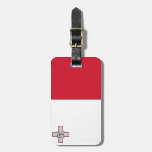 Markering van Malta Bagagelabel met lederriem (Voorkant verticaal)