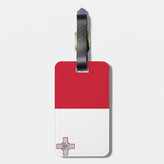 Markering van Malta Bagagelabel met lederriem (Achterkant verticaal)