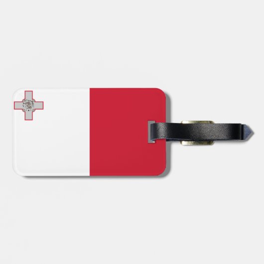 Markering van Malta Bagagelabel met lederriem (Achterkant horizontaal)