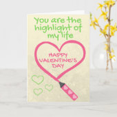 Markering van mijn leven Funny Valentijn Card Kaart (Gele Bloem)